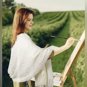 Decorative Knitted Throw Blanket with Fringe Lightweight Blanket Acrylic Knit...